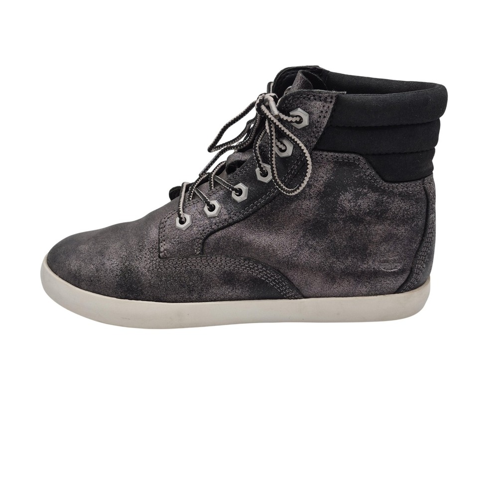 Timberland Boots Womens Size 8.5 Gray Nubuck Ankle Lace Up Casual Booties A1QIV‎